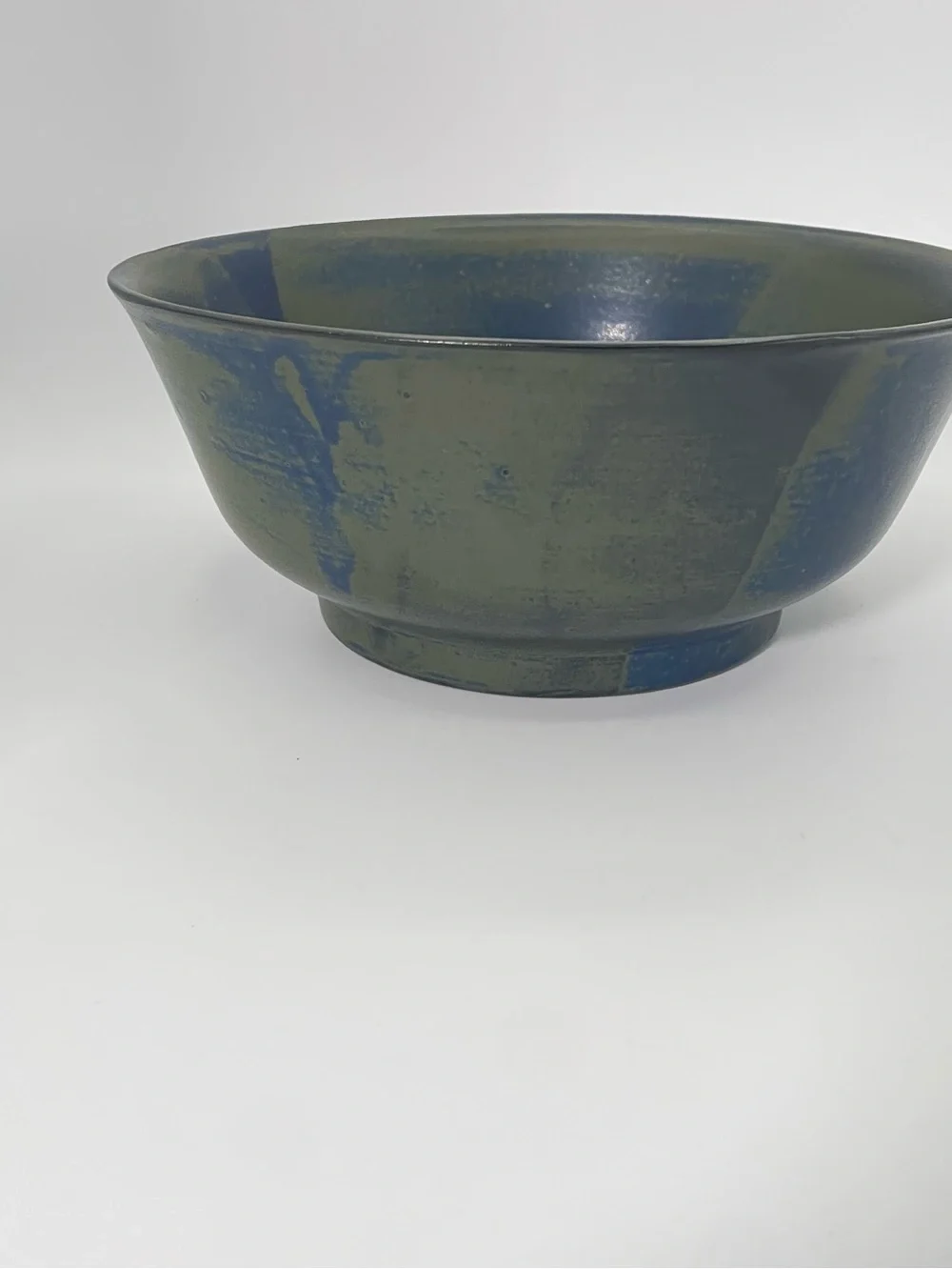 Nancy Patterson-Lamb  Style Iron Mountain Stoneware 10”Bowl.  Blue Green.